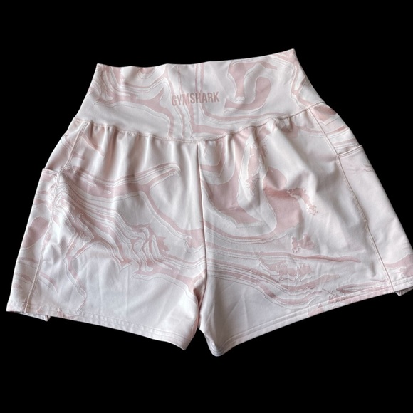 Gymshark Power Jacquard Shorts Pink Marble Loose Fit Women's - Picture 4 of 6